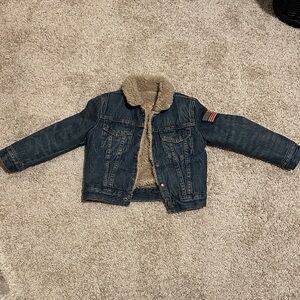 Ralph Lauren Blue Denim Jacket with Tan Sherpa